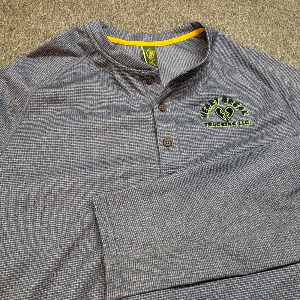 Marsh Wear Mens L Textured Henley Long Sleeve Shirt Heartbreak Trucking LLC‎ L